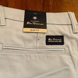 Ben Sherman Light Blue Slim Fit Trousers